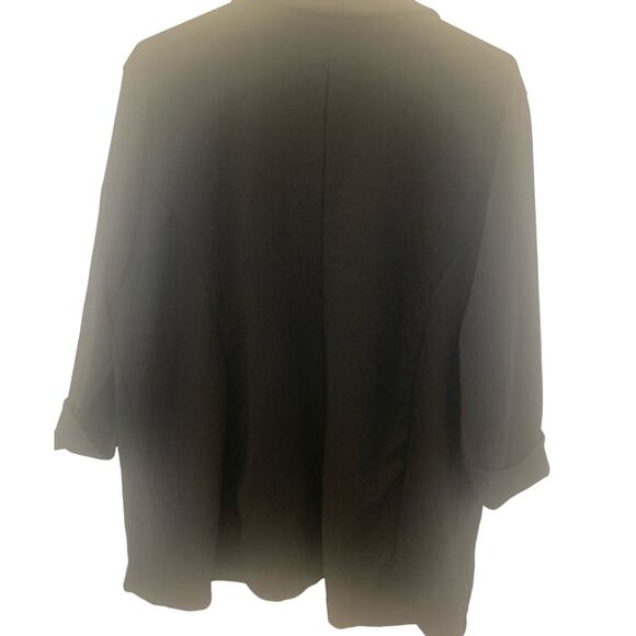Maurices Cardigan Jacket 2X Black Open Front Notch Lapel Business Casual Classic - Picture 2 of 9